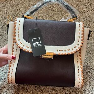 Brown and Cream Michael Kors MIA K Collection Purse